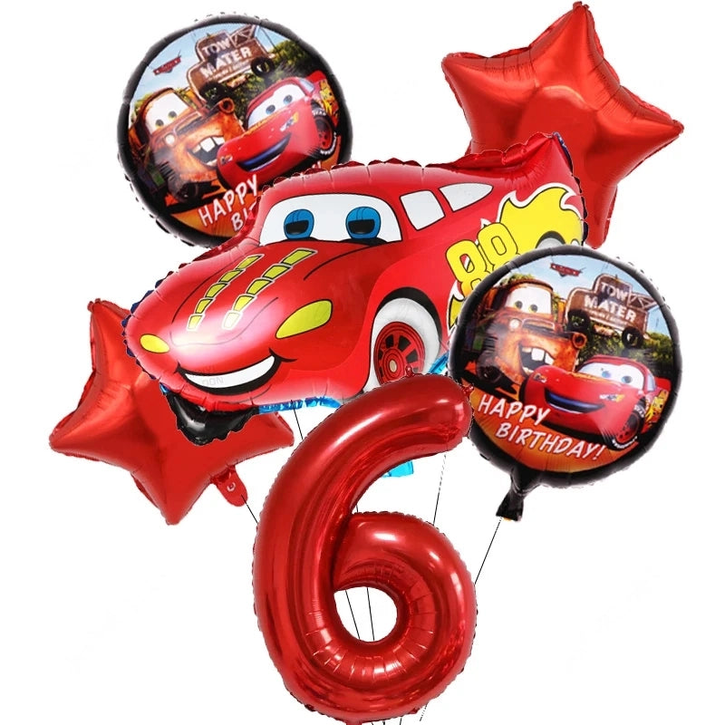 Ballon D'anniversaire Cars Flash McQueen - 25 modèles 6 ballons pour 6 ans