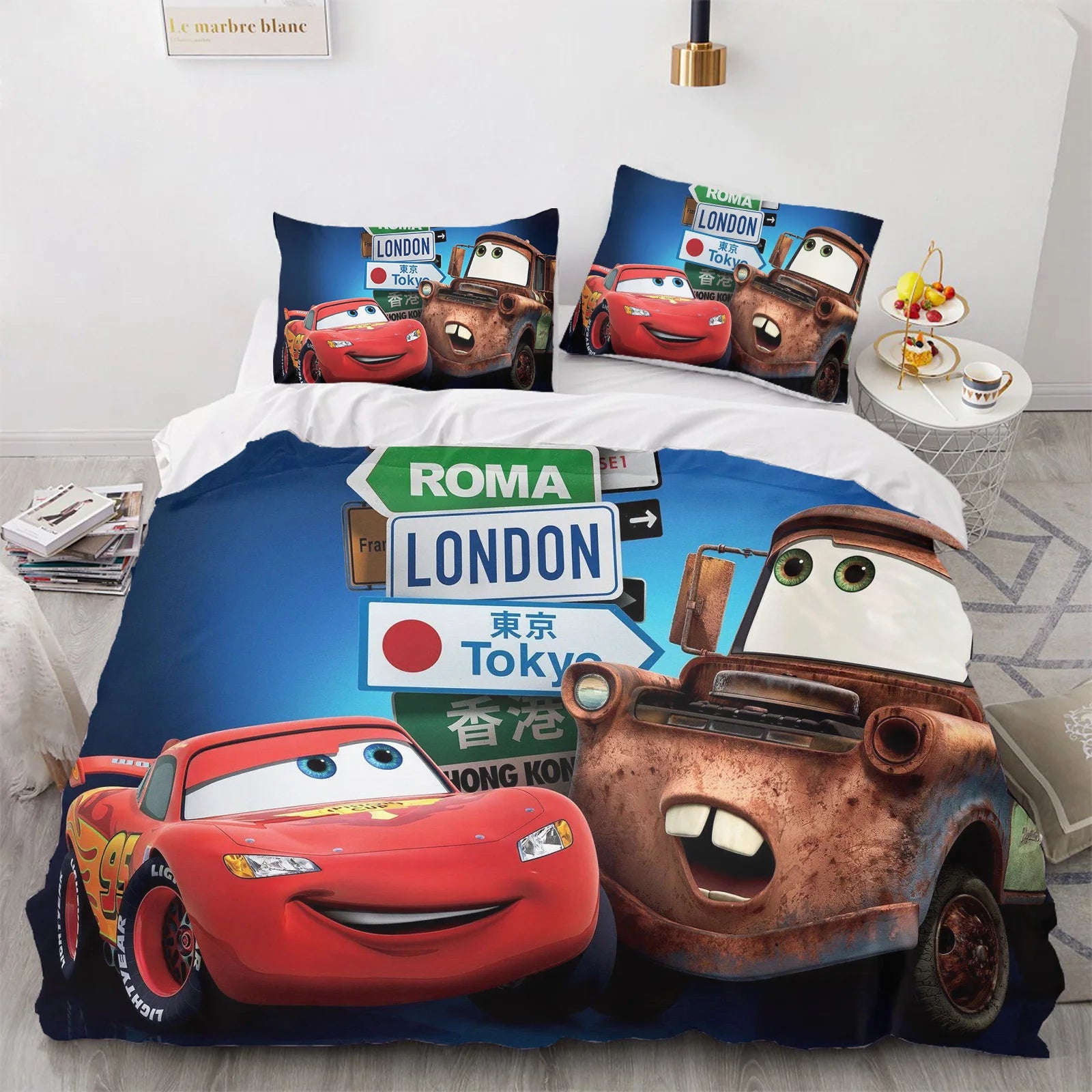 Parure de Lit Cars - Martin et McQueen en Voyage