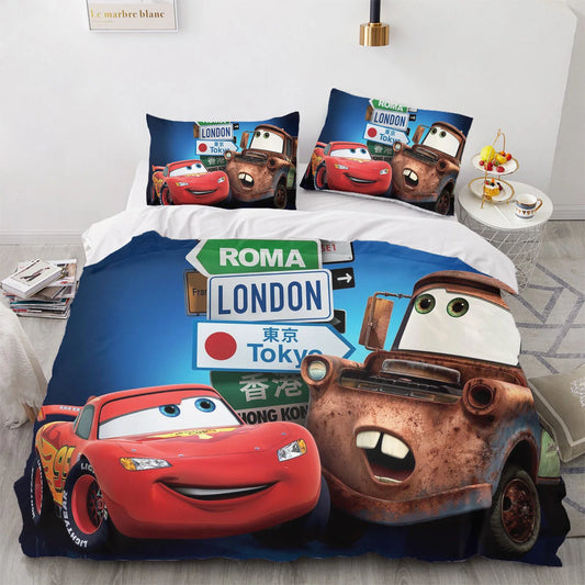 Parure de Lit Cars - Martin et McQueen en Voyage
