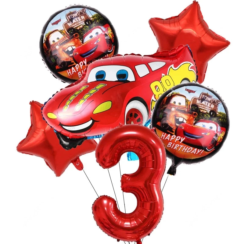 Ballon D'anniversaire Cars Flash McQueen - 25 modèles 6 ballons pour 3 ans