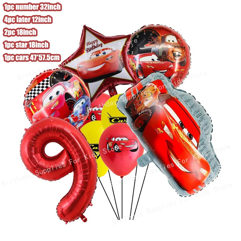 Kit Complet Anniversaire Cars Ballon 9 - 9 pièces