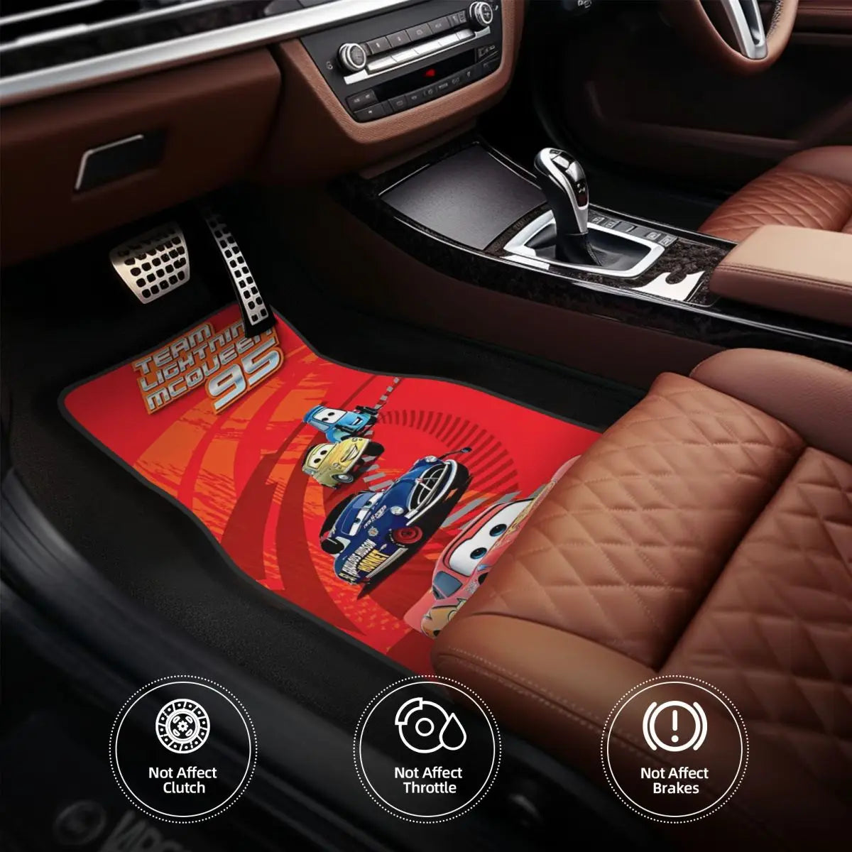 Tapis de Sol Cars pour Voiture - Team Lightning McQueen 95