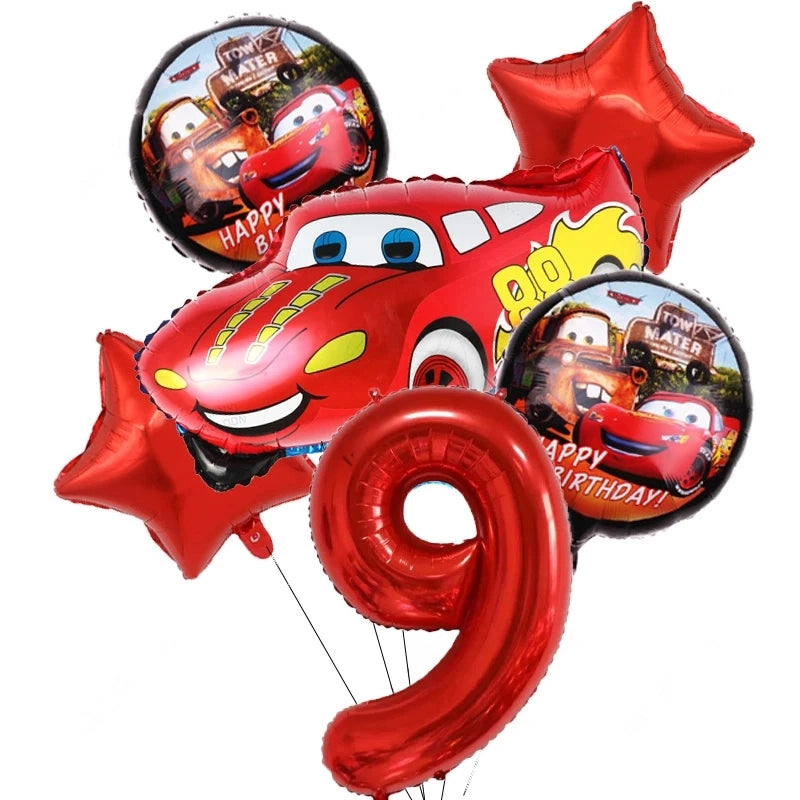 Ballon D'anniversaire Cars Flash McQueen - 25 modèles 6 ballons pour 9 ans