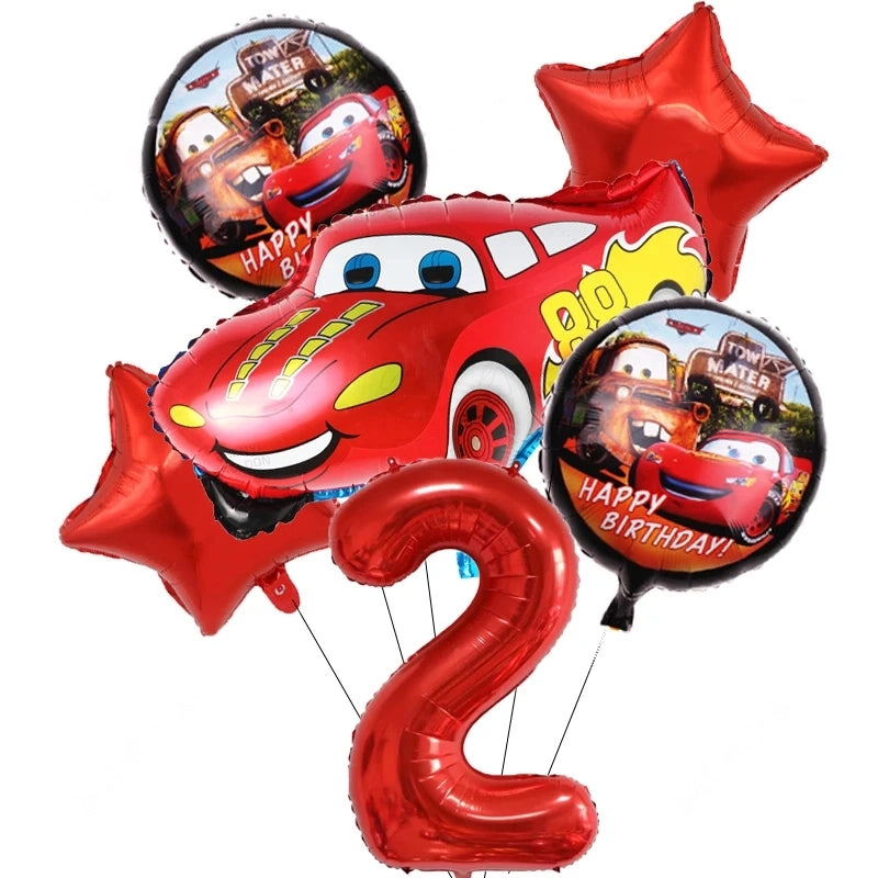 Ballon D'anniversaire Cars Flash McQueen - 25 modèles 6 ballons pour 2 ans