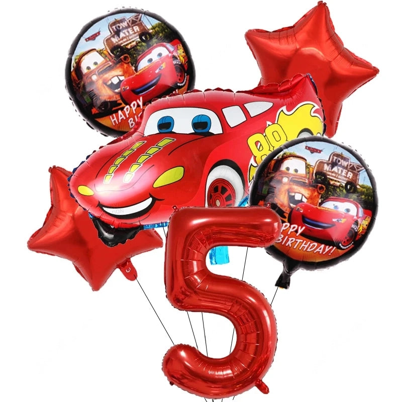 Ballon D'anniversaire Cars Flash McQueen - 25 modèles 6 ballons pour 5 ans