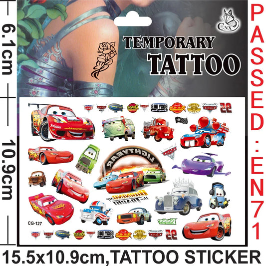 Lot de Tatouages Temporaires Cars