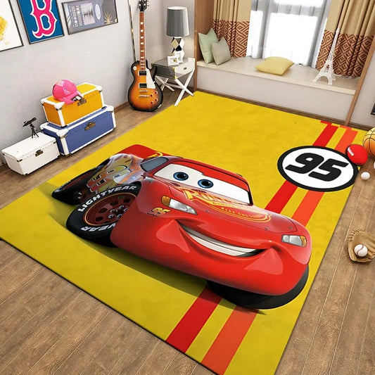 Tapis Jaune Cars Flash McQueen 40x60cm