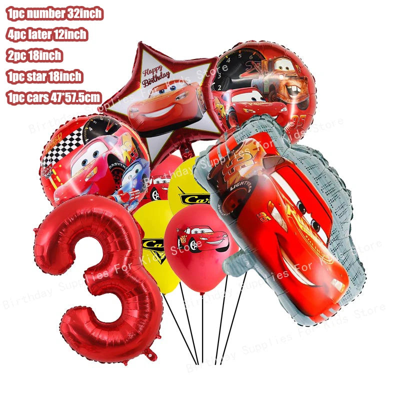 Kit Complet Anniversaire Cars Ballon 3 - 9 pièces