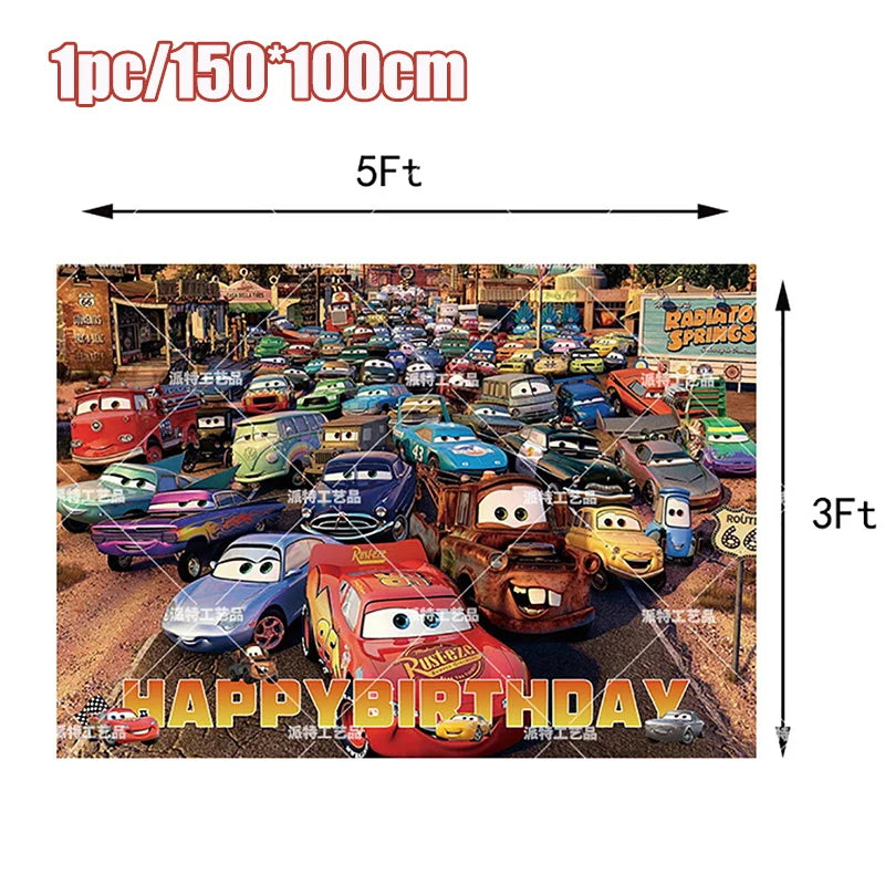 Kit Complet Anniversaire Cars Decor de fond 1