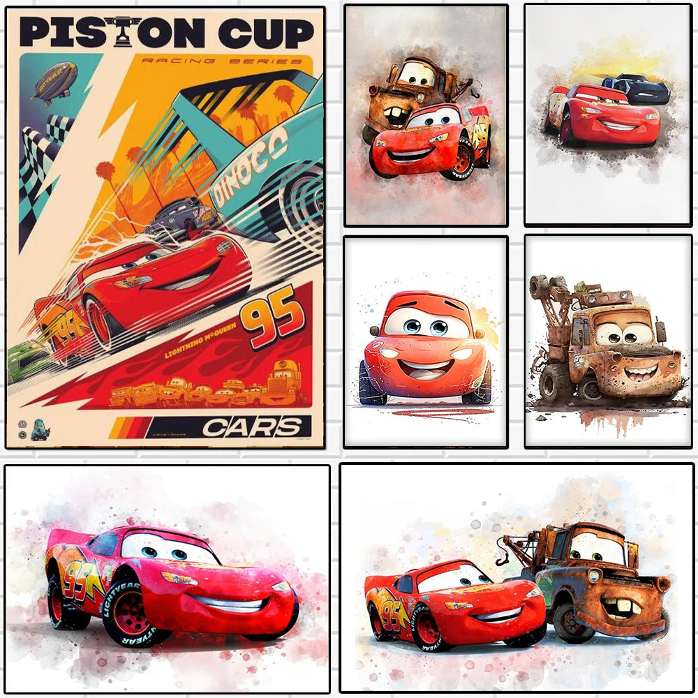 Poster Cars Flash McQueen et Martin