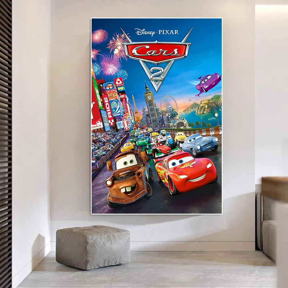 Poster Cars McQueen en Course de Nuit