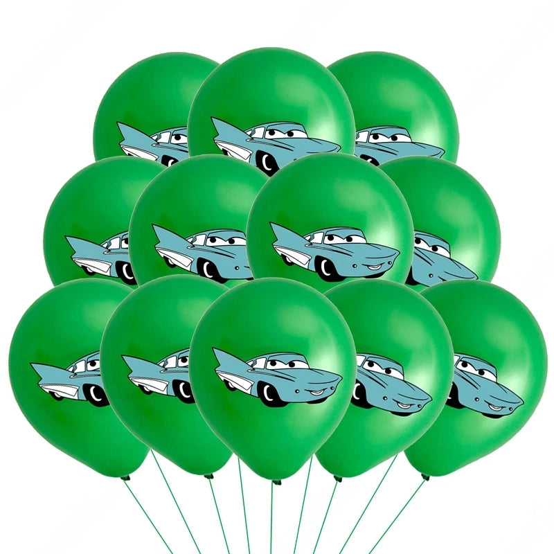 Ballon D'anniversaire Cars Flash McQueen - 25 modèles 10 ballons Cars Vert