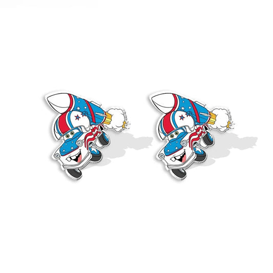 Boucle d'Oreille Cars Toon - Martin Super Cascadeur en Fusée