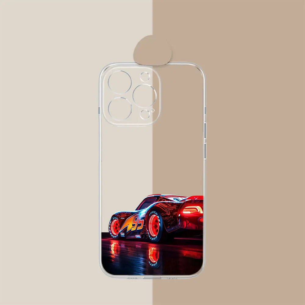 Coque Cars Transparente iPhone McQueen Bord de L'Eau