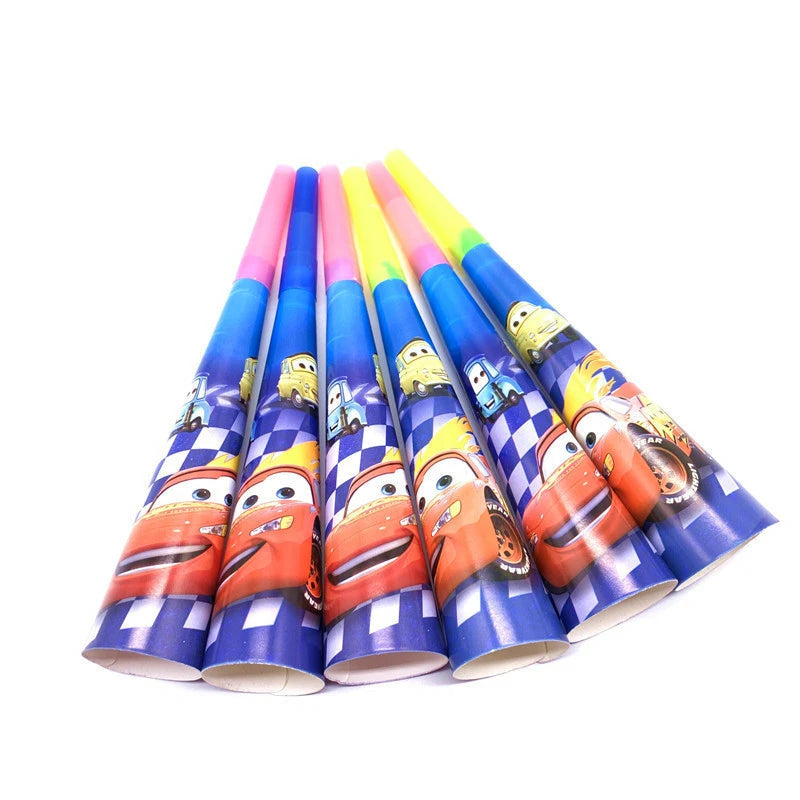 Cornes de Fête Cars – 6 Trompettes d’Anniversaire