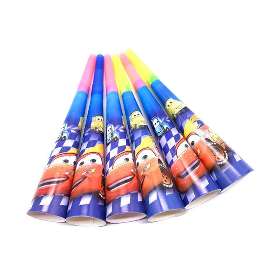 Cornes de Fête Cars – 6 Trompettes d’Anniversaire