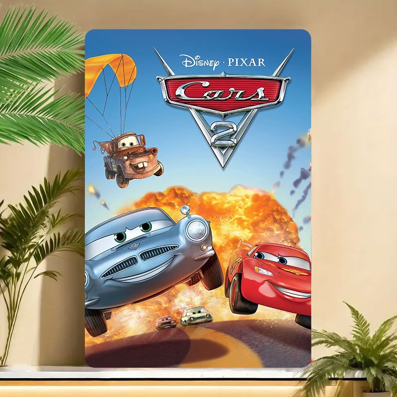 Plaque Decorative Cars 2 en Métal - Finn McMissile Martin et McQueen