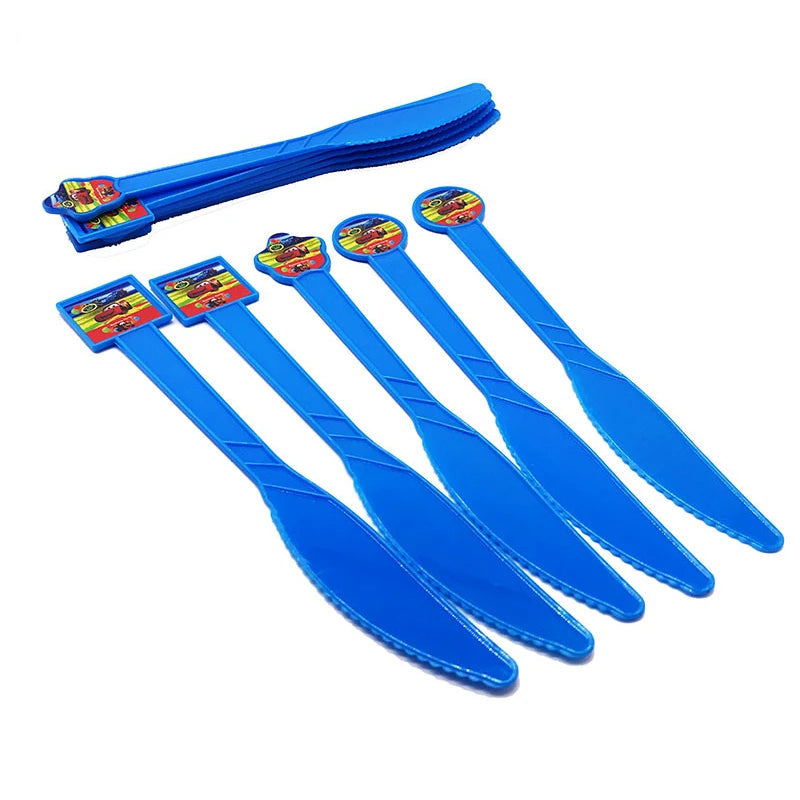 Déco Anniversaire Cars - 10 Couteaux Plastique Bleu