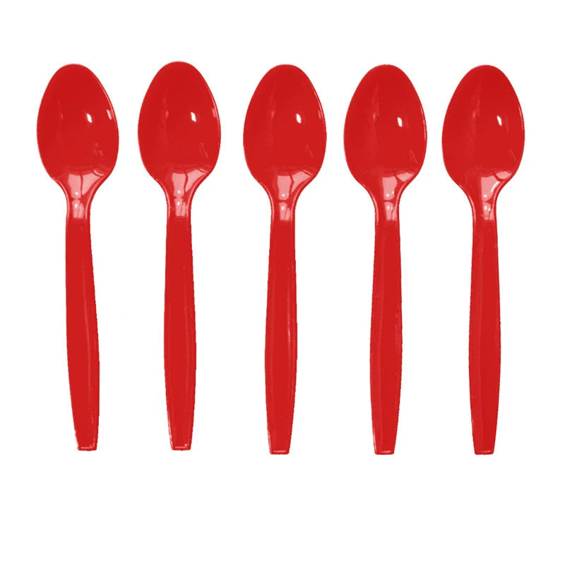 Déco Anniversaire Cars - 10 Cuillières Plastique Rouge