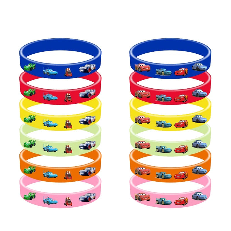 Déco Anniversaire Cars - 12 Bracelets Silicone