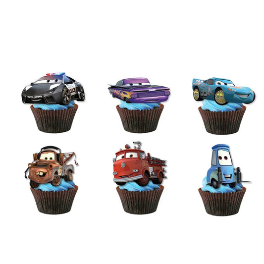 Déco Anniversaire Cars – 24 Cake Toppers