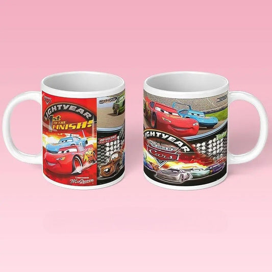 Mug Cars McQueen vs The King Dinoco