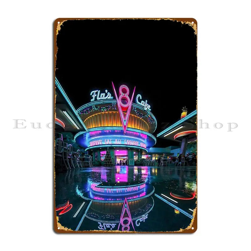Plaque Décorative Cars en Métal - Flo's V8 Cafe