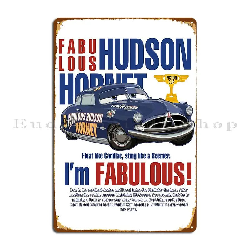 Plaque Décorative Cars en Métal - I'm Fabulous Hudson Hornet