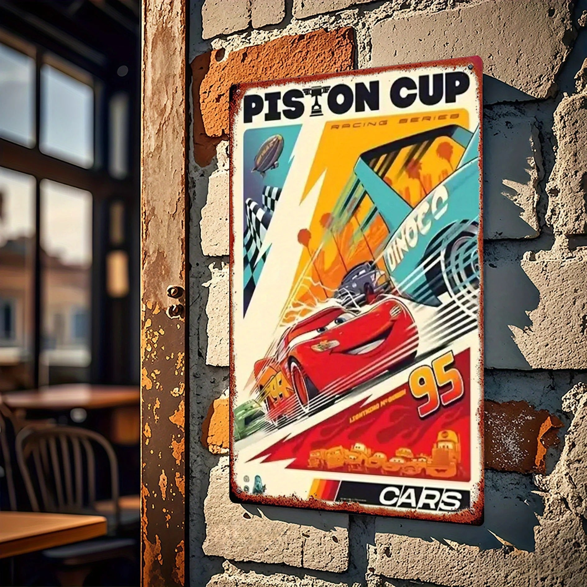 Plaque Décorative Cars en Métal - Piston Cup