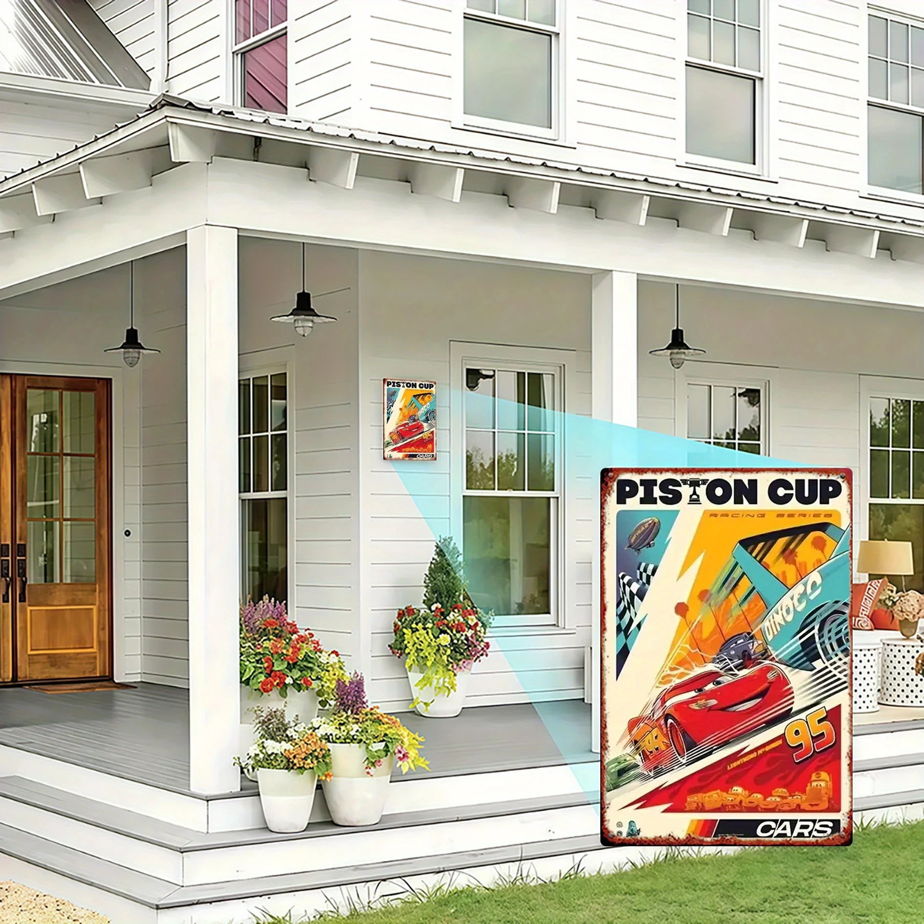 Plaque Décorative Cars en Métal - Piston Cup