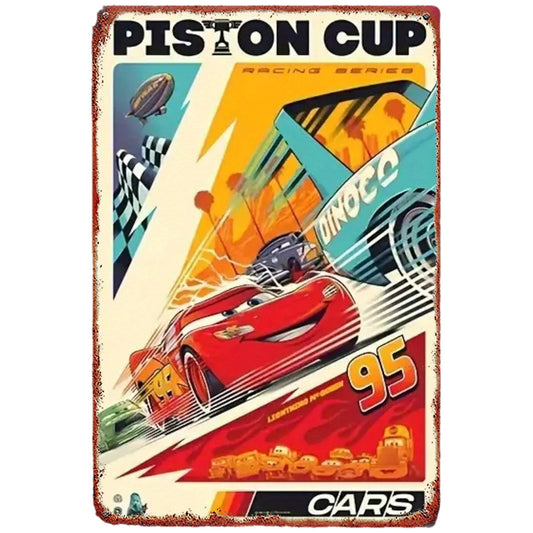 Plaque Décorative Cars en Métal - Piston Cup