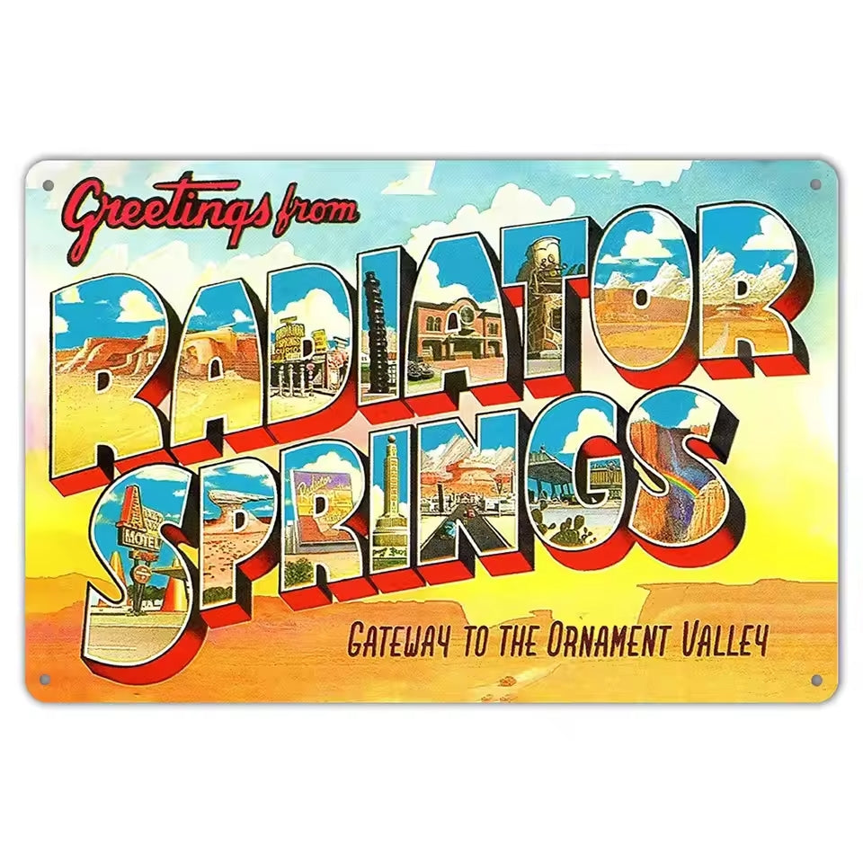 Cold Spring Plaque Plaque Decorative Cars en Métal - Radiator Springs – Cars Boutique