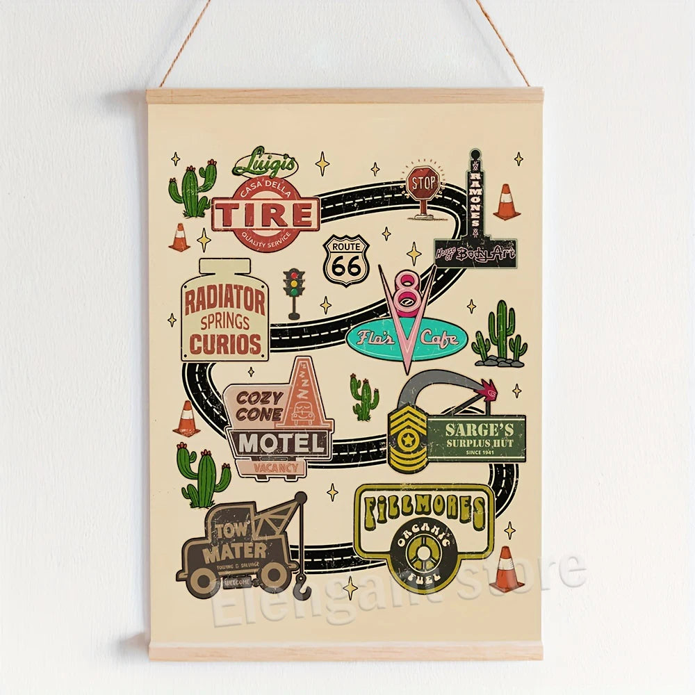 Poster Cars Lieux Emblématiques