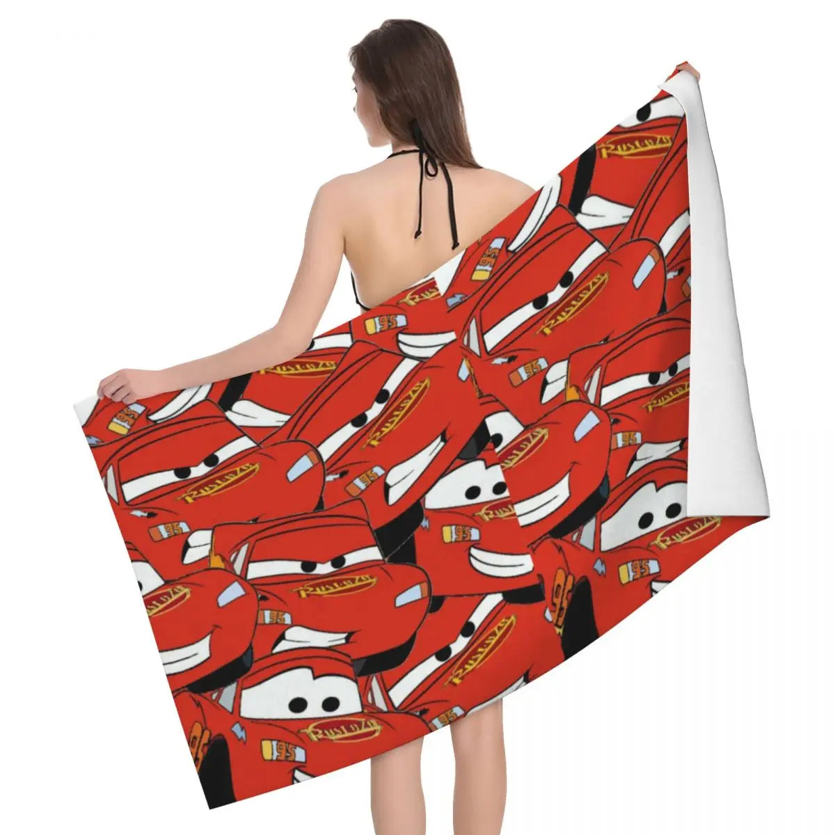 Serviette de Plage Cars McQueen Partout