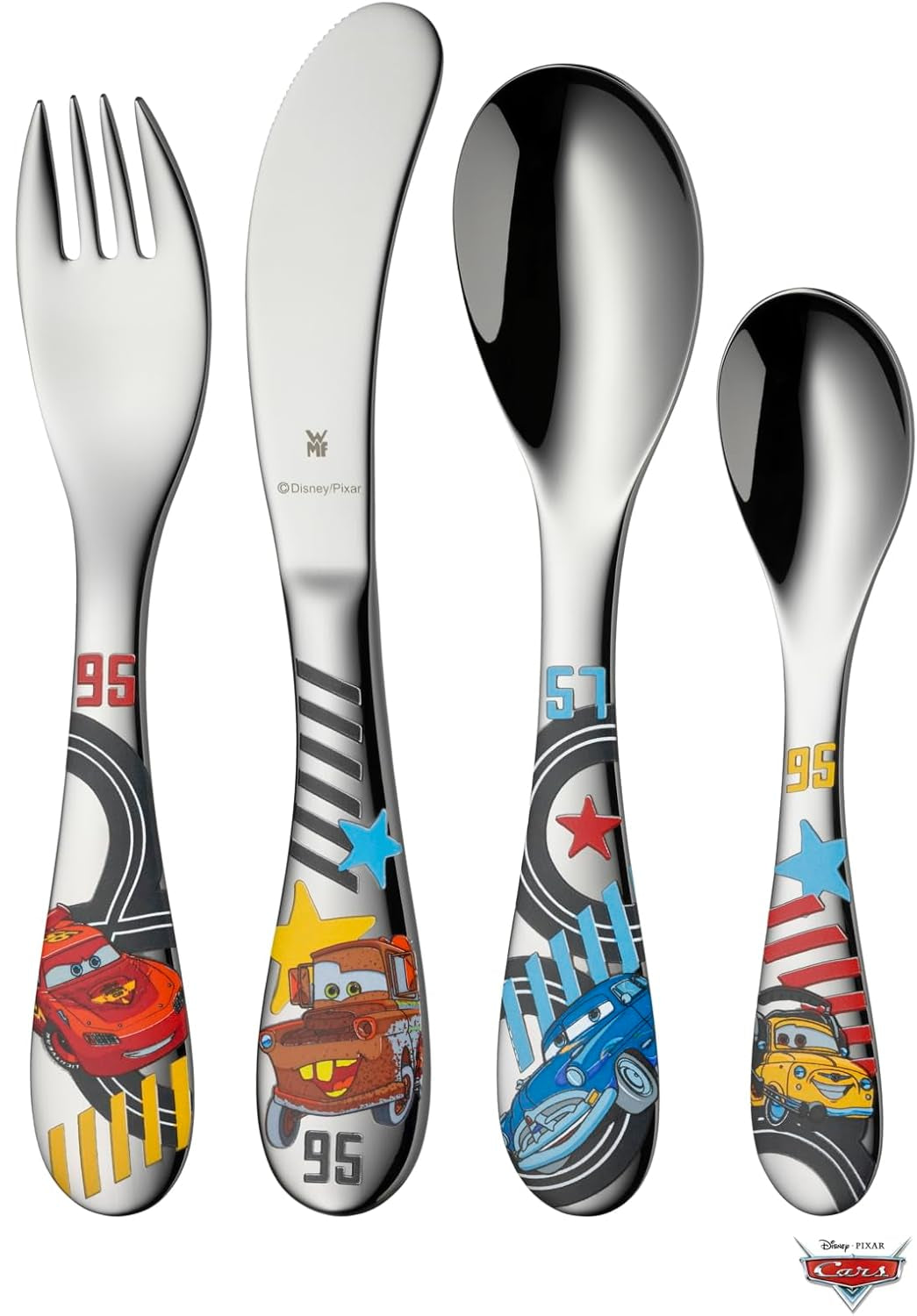 Set de 4 Couverts Enfant Cars - Acier Inoxydable