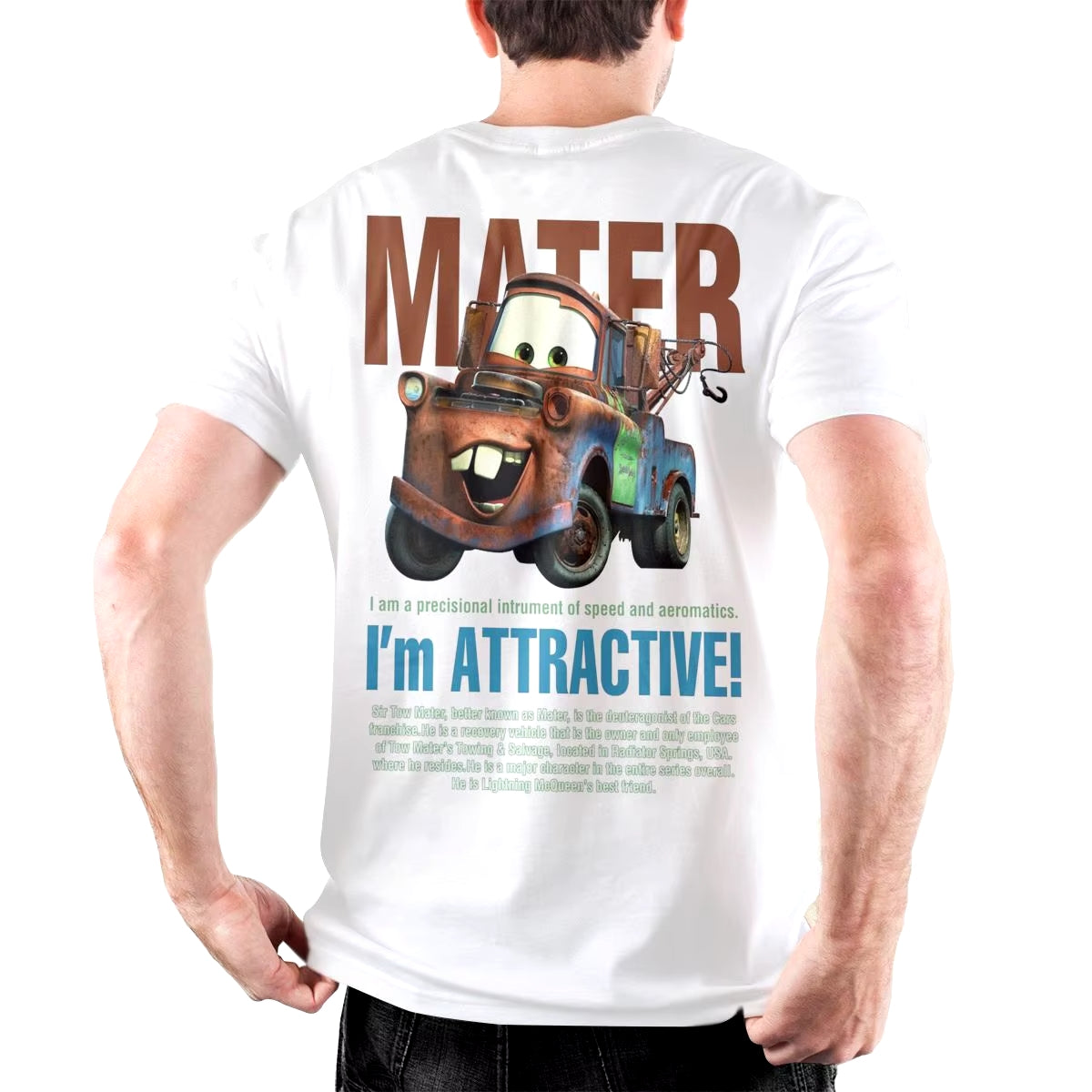 T-Shirt Cars Martin "Mater" le Dépanneur - "I'm Attractive" Blanc