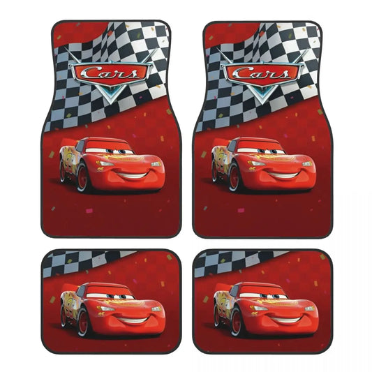 Tapis de Sol Cars pour Voiture - McQueen et Drapeau Damier