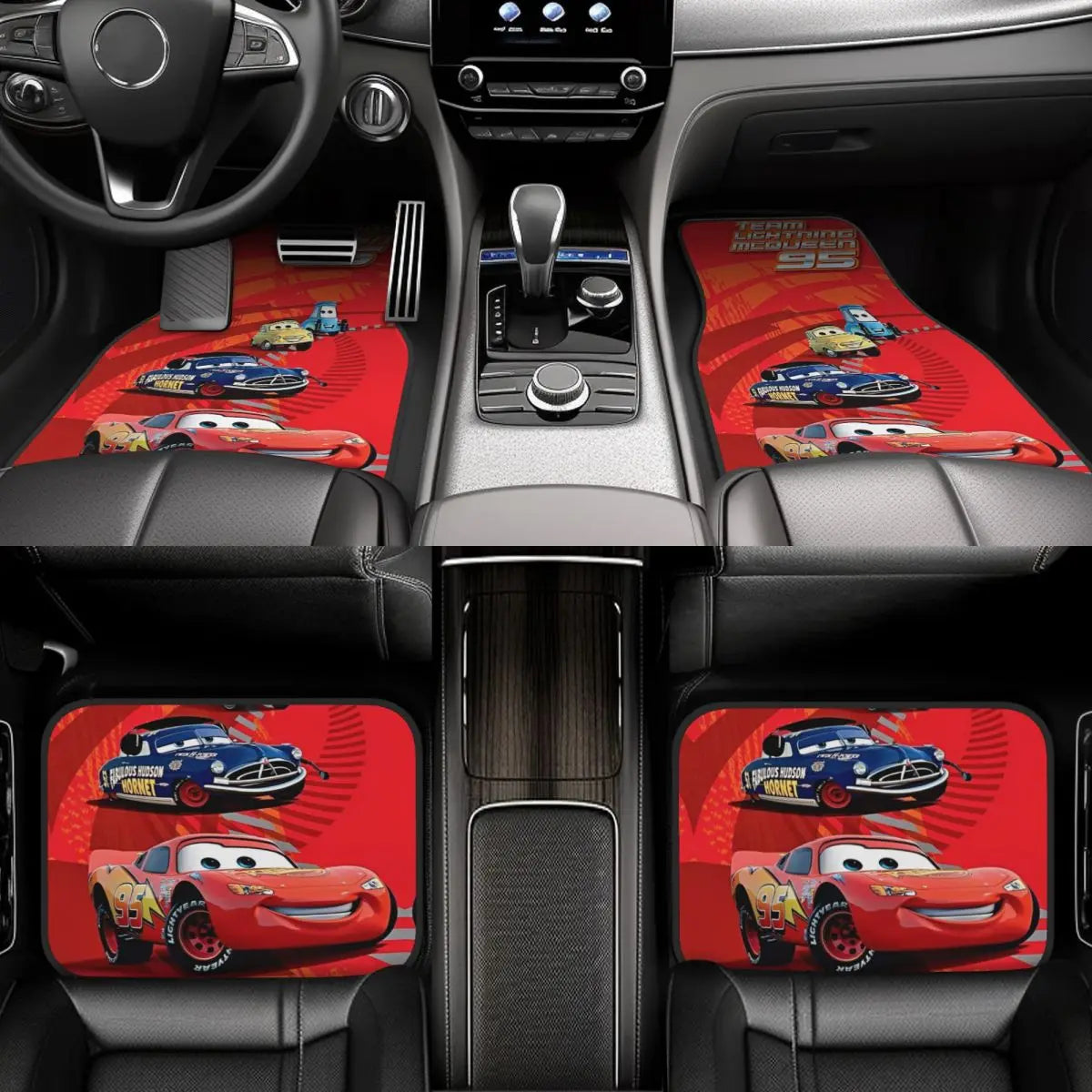 Tapis de Sol Cars pour Voiture - Team Lightning McQueen 95